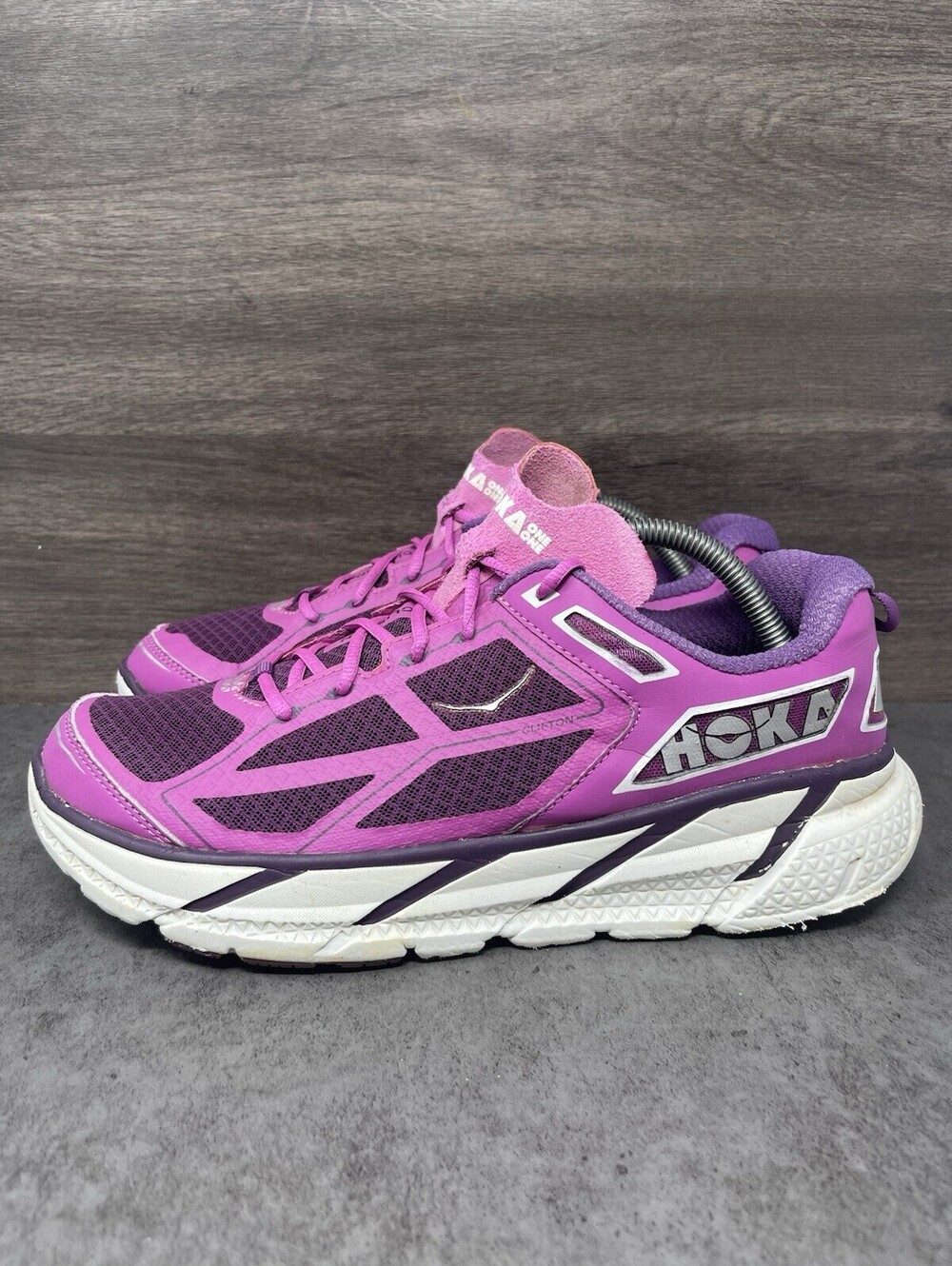HOKA Clifton 1 Size 10 Womens Purple Pink Running Shoes Cushioned Lightweight